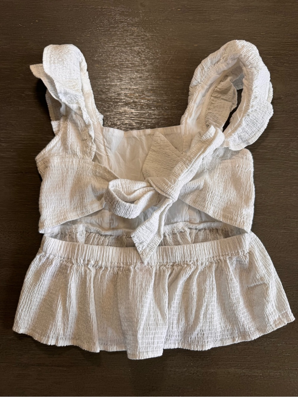 Francesca’s Tie Back White Ruffle Tank Top 12 Girls
